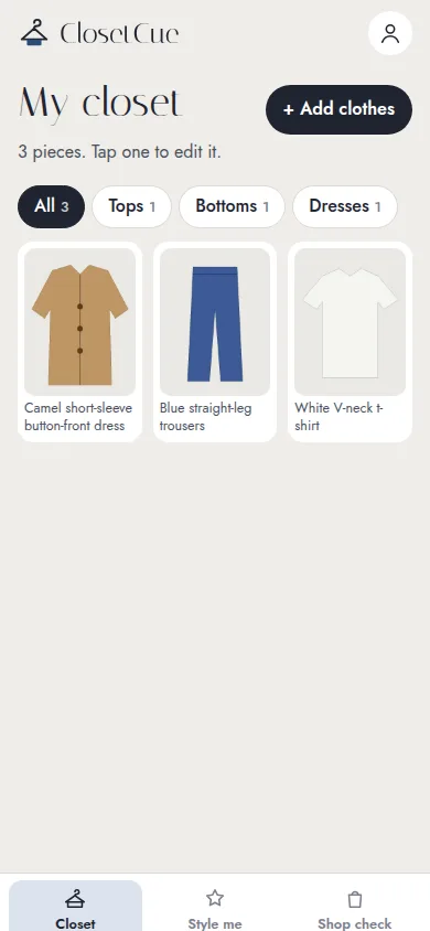 ClosetCue on Android