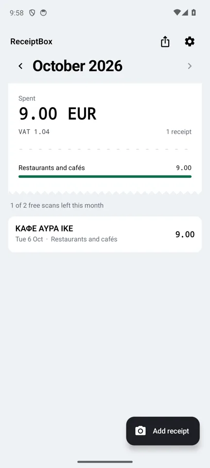ReceiptBox on Android