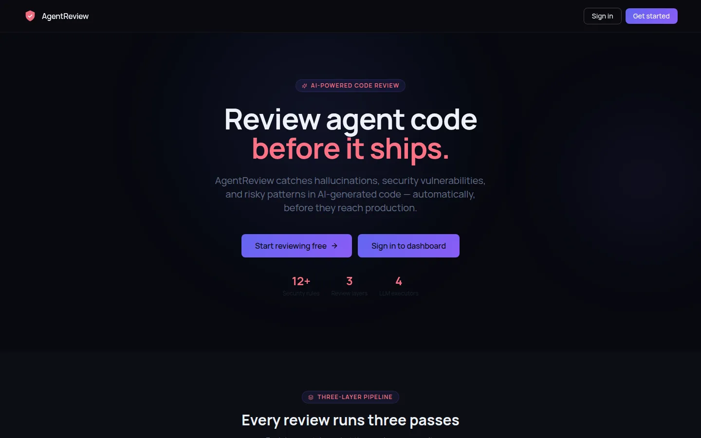 AgentReview screen